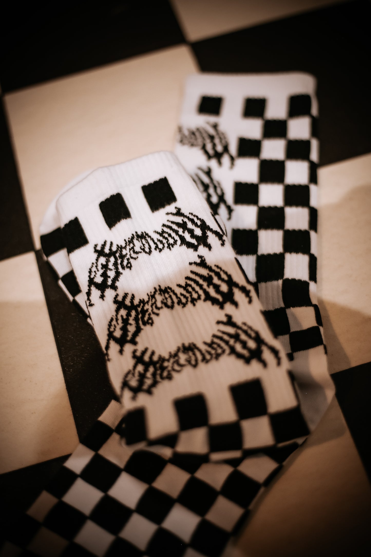 Checkerboard Metal Socks