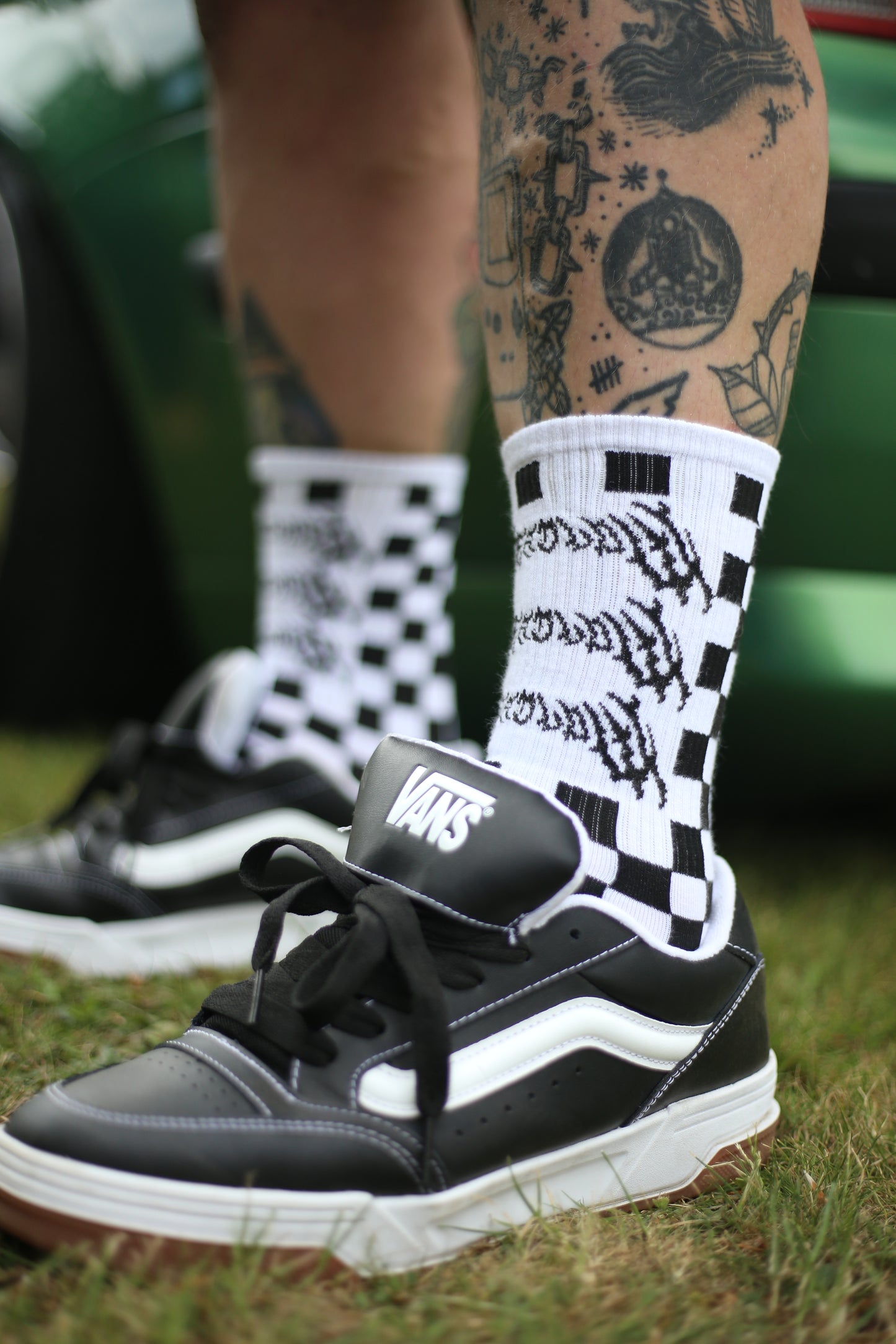 Checkerboard Metal Socks