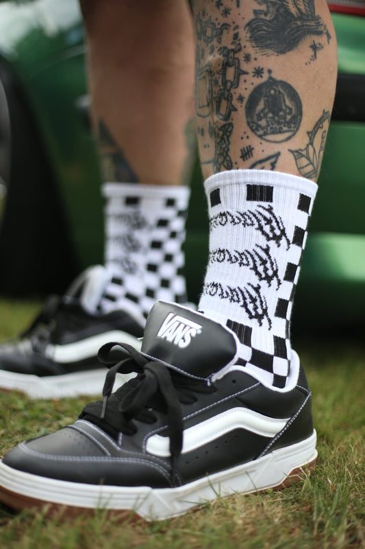 Checkerboard Metal Socks