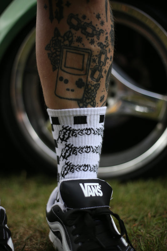 Checkerboard Metal Socks