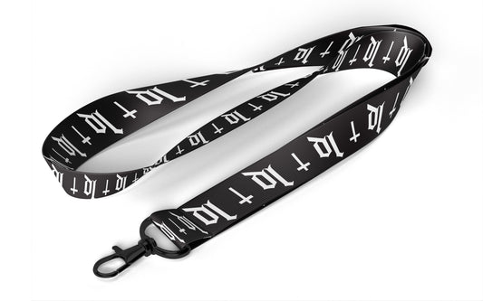 Black and white cross lanyard