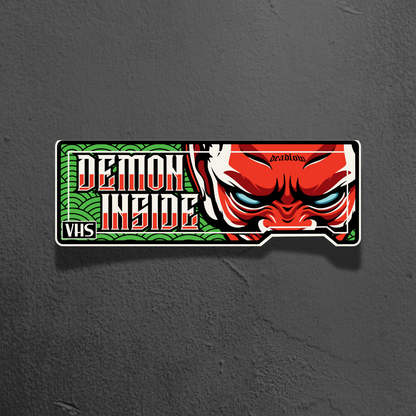 Demon Inside VHS style slap sticker