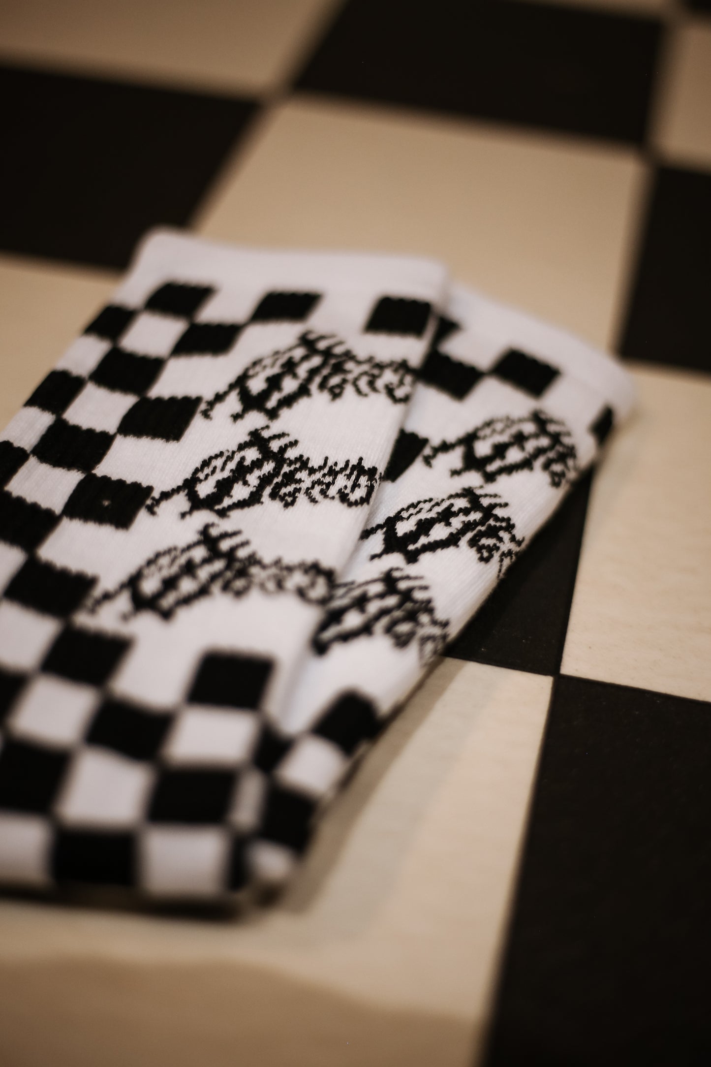 Checkerboard Metal Socks